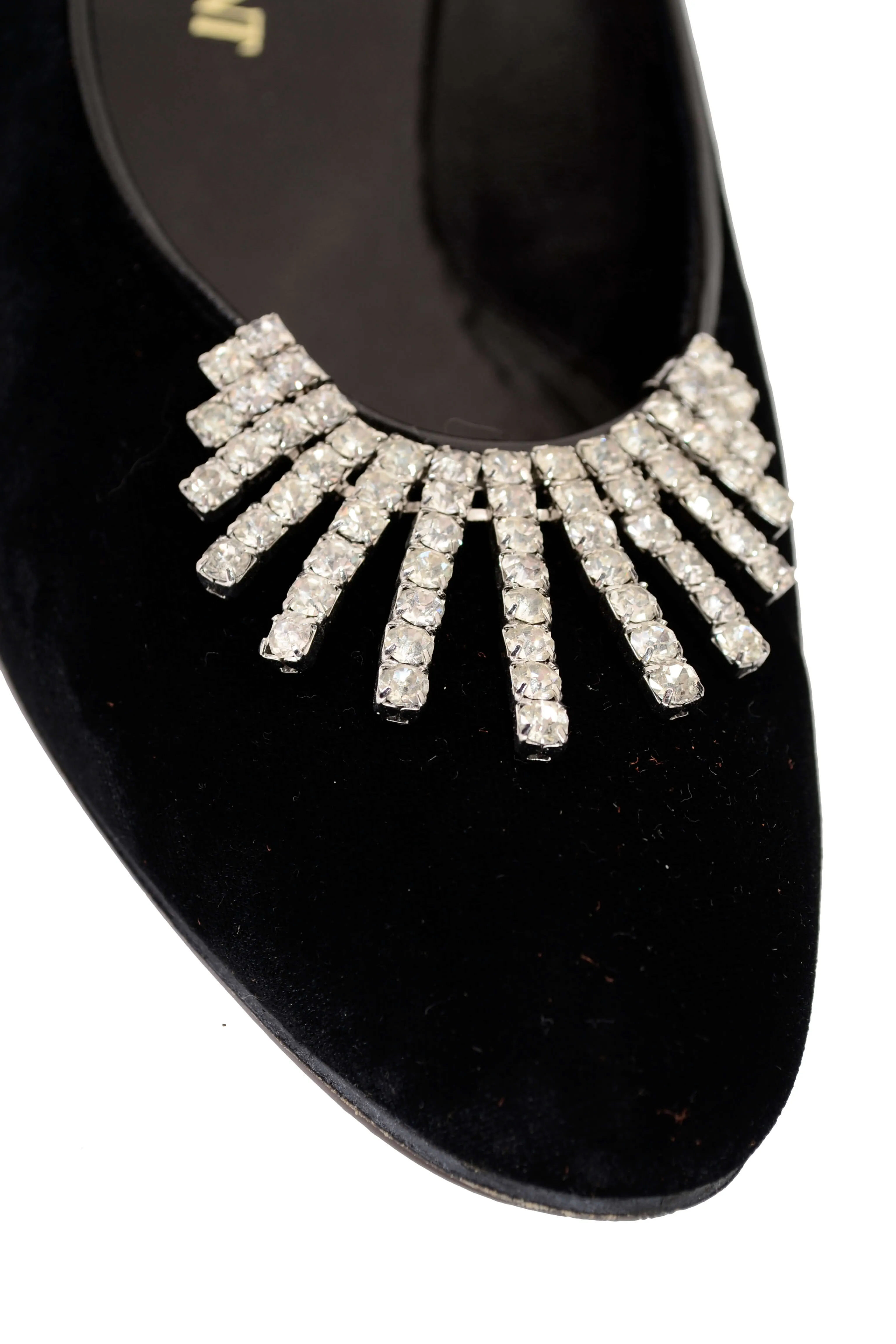 1950s Dangling Rhinestone Eyelash Shoe Buckles