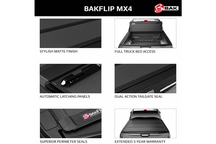 2019-23 Chevrolet & GMC Silverado & Sierra 5.9 ft. Bed BAK Flip MX4 (New Body Style) Without Carbon Pro Bed Cover