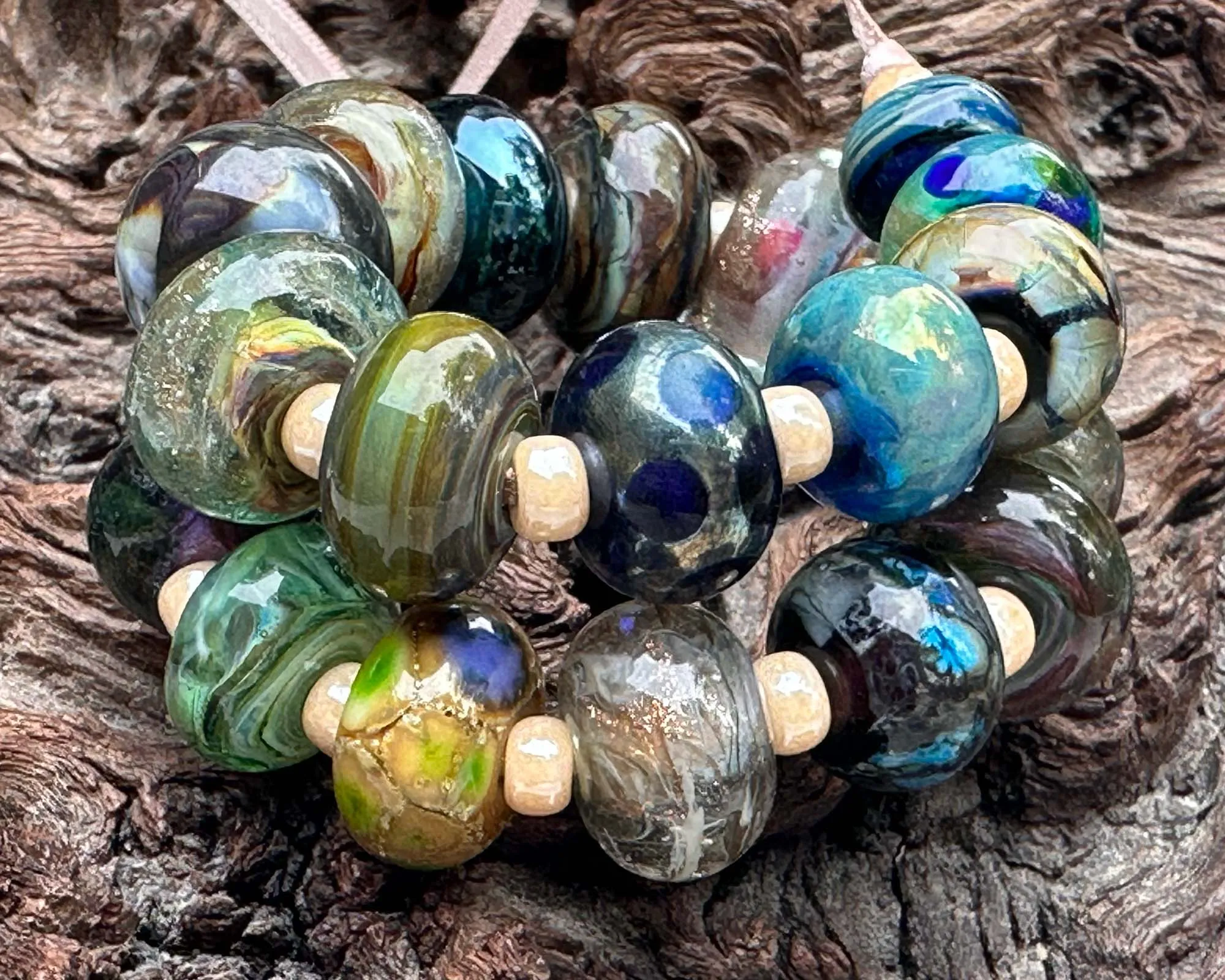 22 Multicolor Orphan Mix Lampwork Beads Set SRA