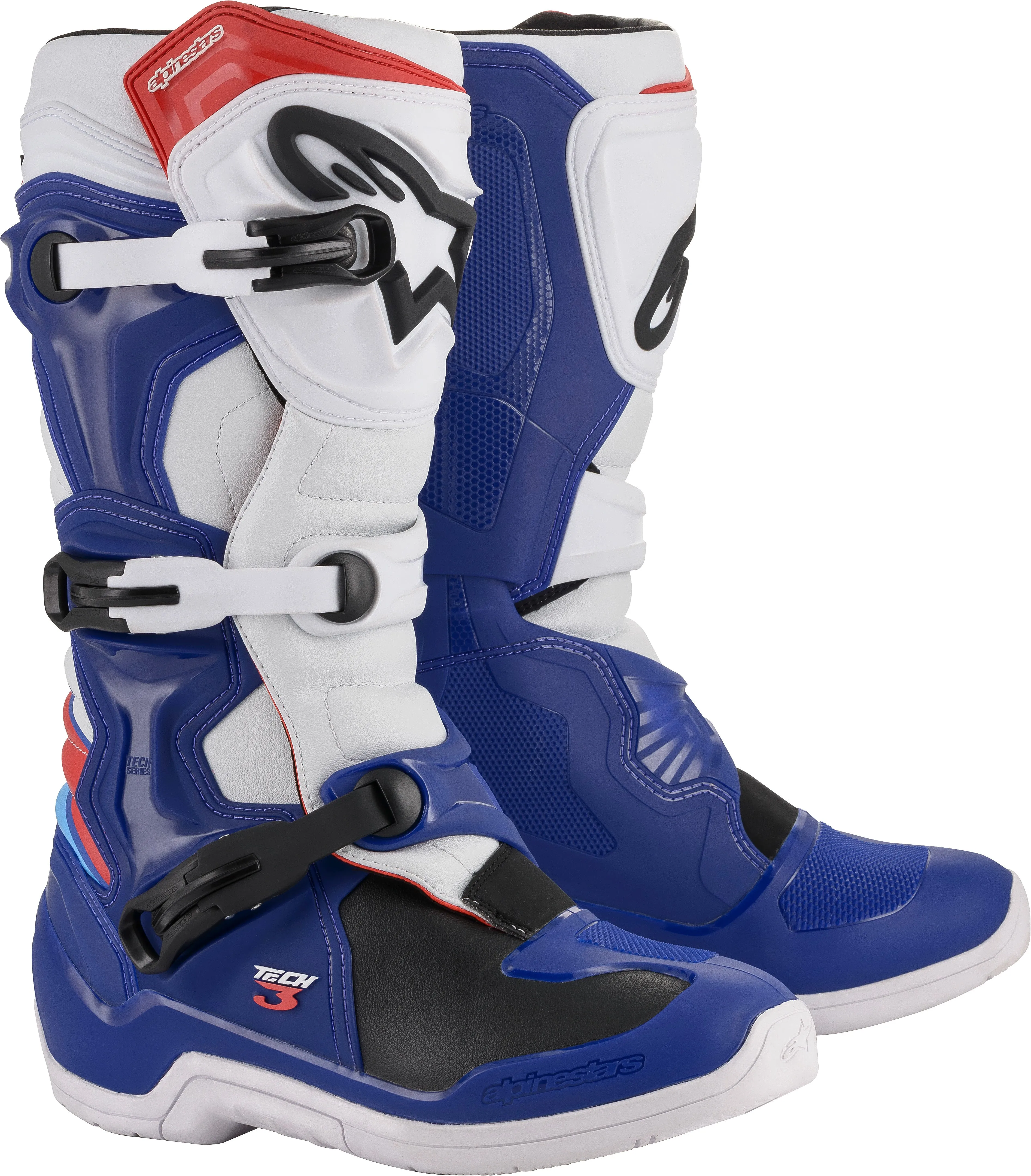 ALPINESTARS TECH 3 BOOTS BLUE/WHITE/RED SZ 07 2013018-723-7