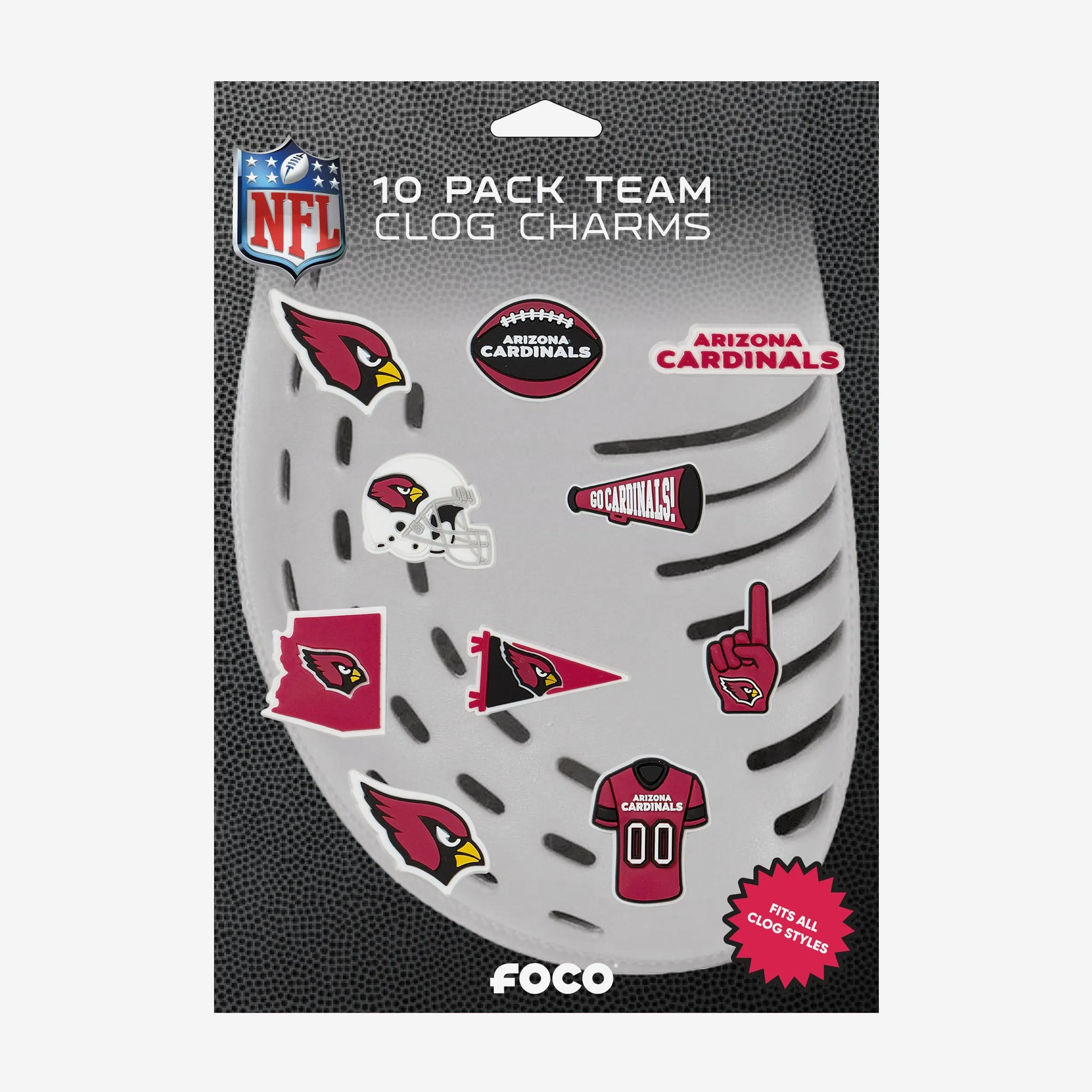 Arizona Cardinals 10 Pack Team Clog Charms