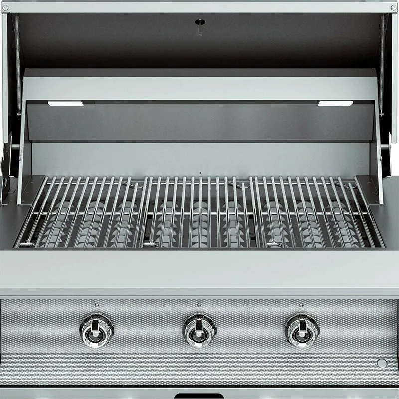 Aspire by Hestan 36" NG Built In Grill with 3 Tubular U-Burners, Red