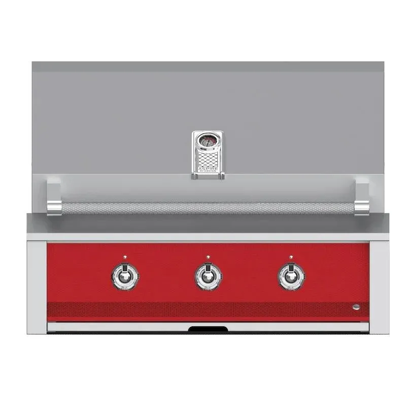 Aspire by Hestan 36" NG Built In Grill with 3 Tubular U-Burners, Red