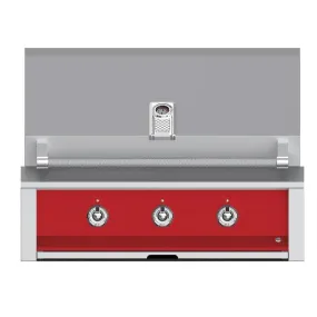 Aspire by Hestan 36" NG Built In Grill with 3 Tubular U-Burners, Red