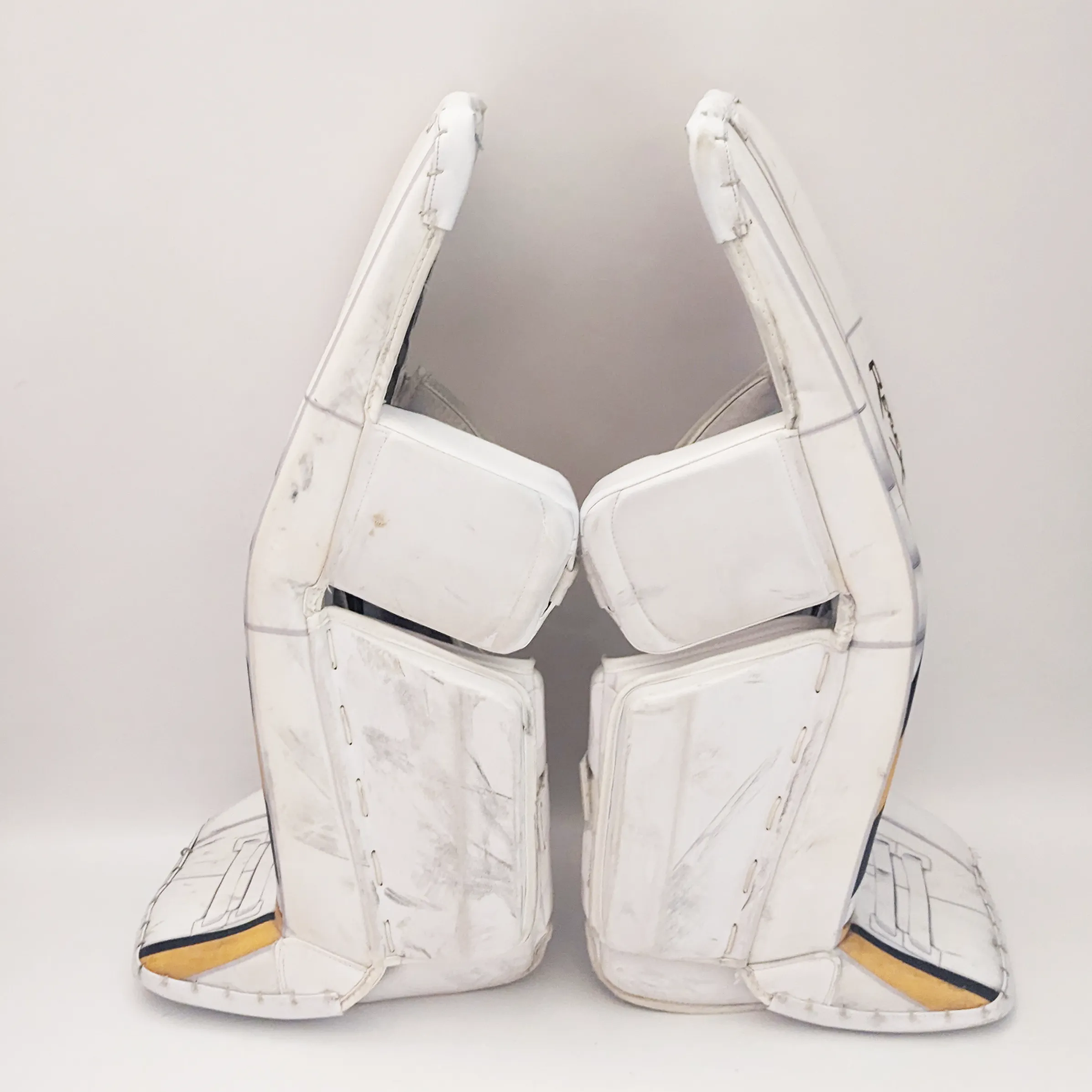 Bauer Supreme Ultrasonic - Pro Stock Goalie Pads (White/Navy/Yellow)