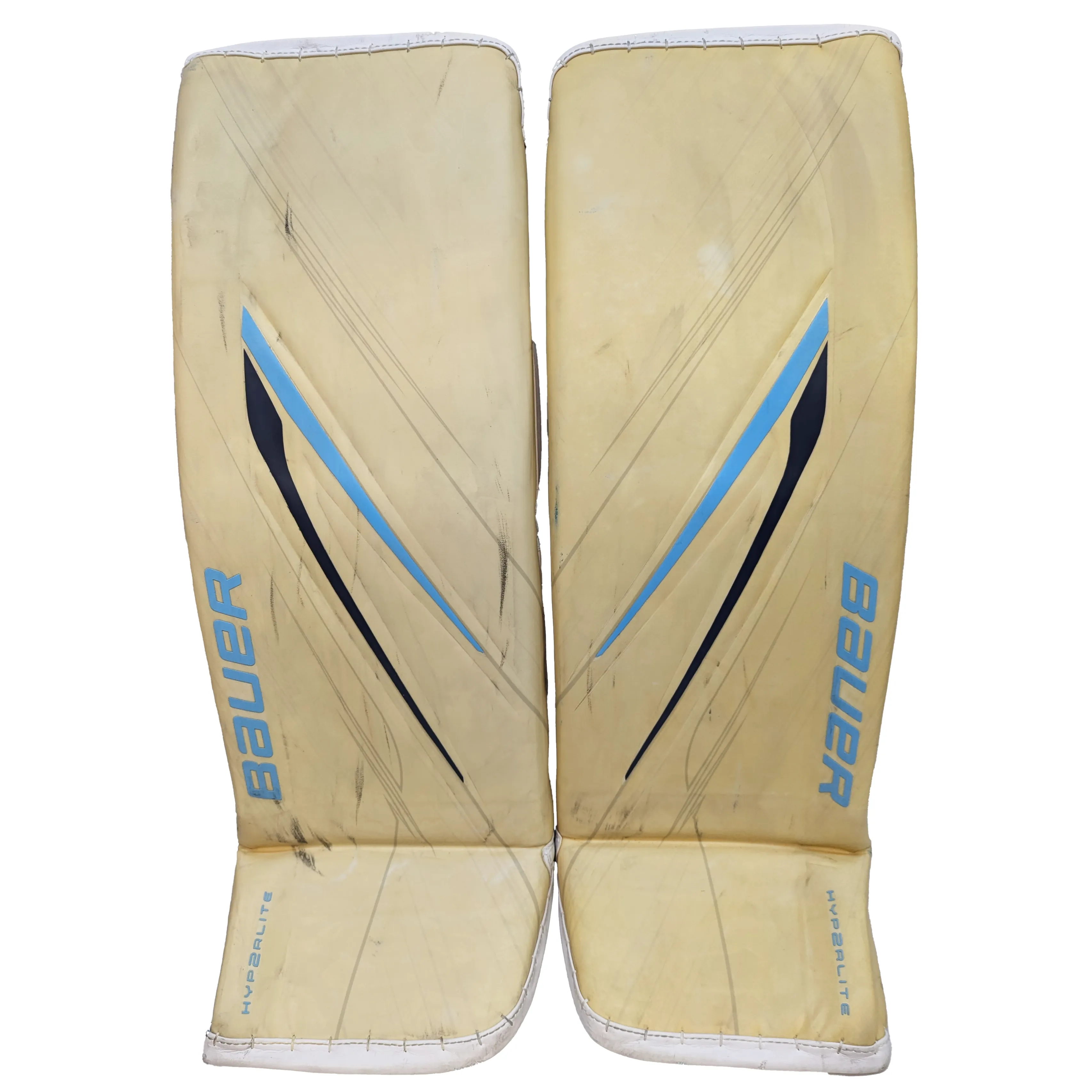 Bauer Vapor HyperLite 2 - Used Pro Stock Goalie Pads (Cream/Sky Blue/Navy)