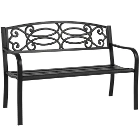 Best Choice Products 50&quot; Outdoor Patio Garden Bench Steel Frame Park Yard Porch Furniture