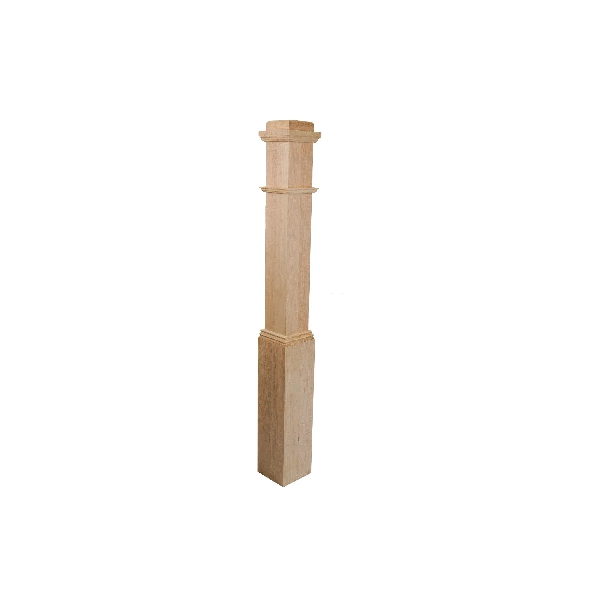 bingltd - 6.25" Unfinished Red Oak Fluted Box Newel Post (SP4091-RO-UNF)