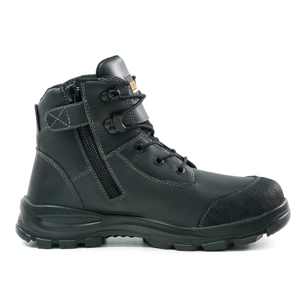 Bison Tor Lace Up Zip Sided Safety Boots (Black) TORBK