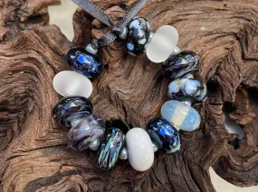 Black & Gray Lampwork Bead Set SRA