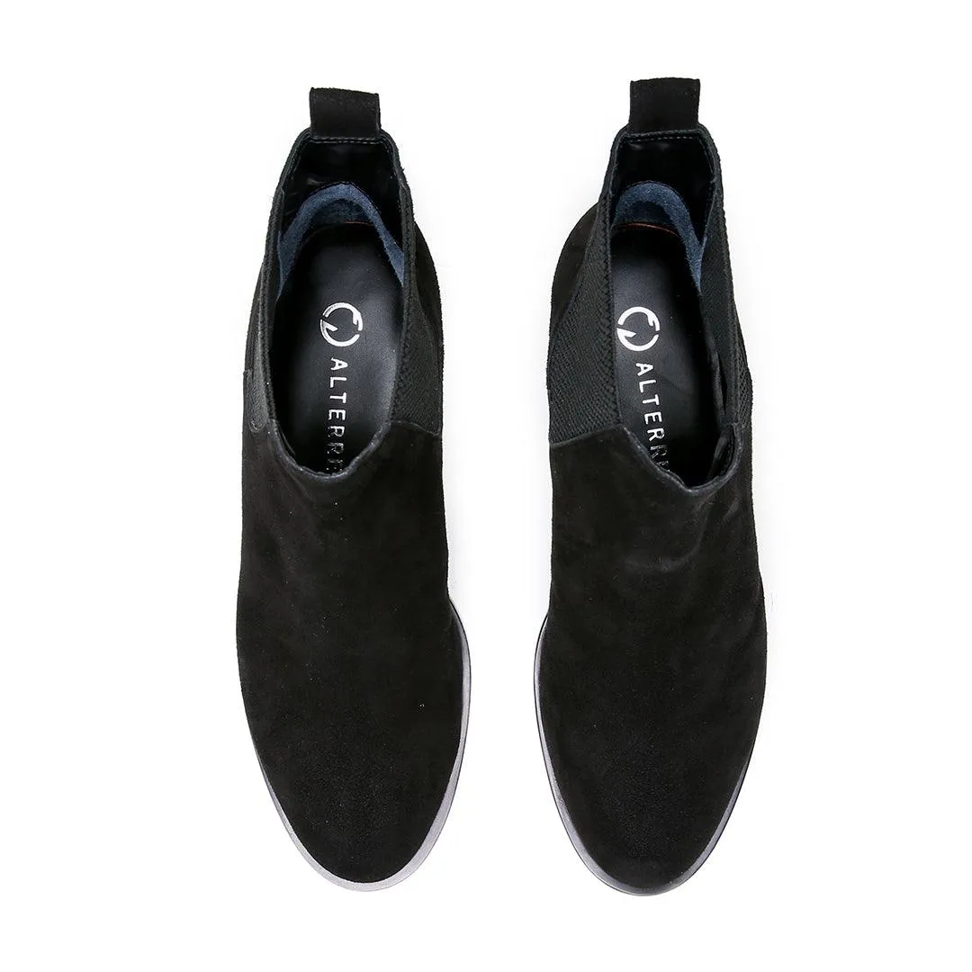 Black Suede Chelsea Boot