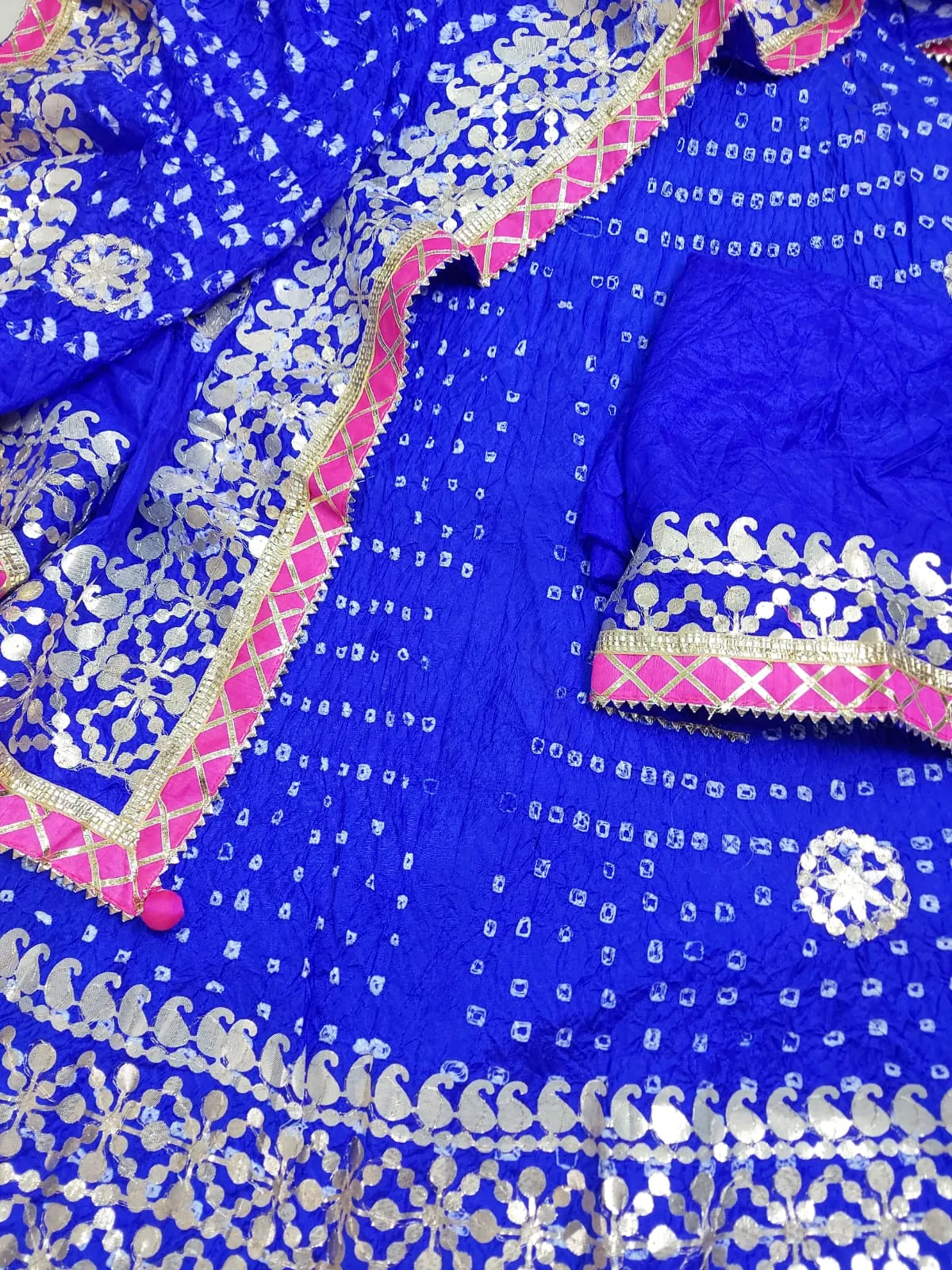 Blue Bandhej Lehenga Chunni