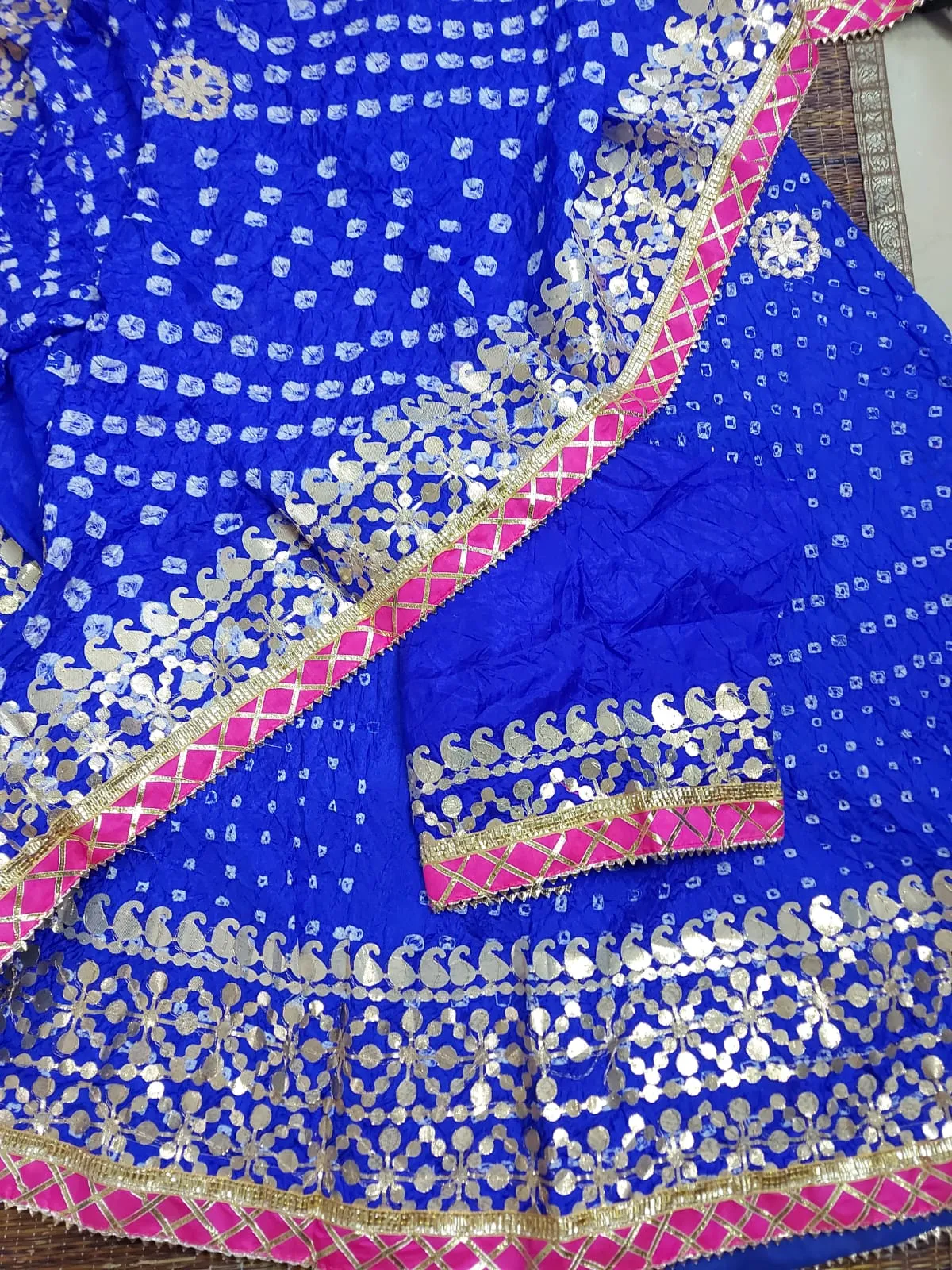 Blue Bandhej Lehenga Chunni