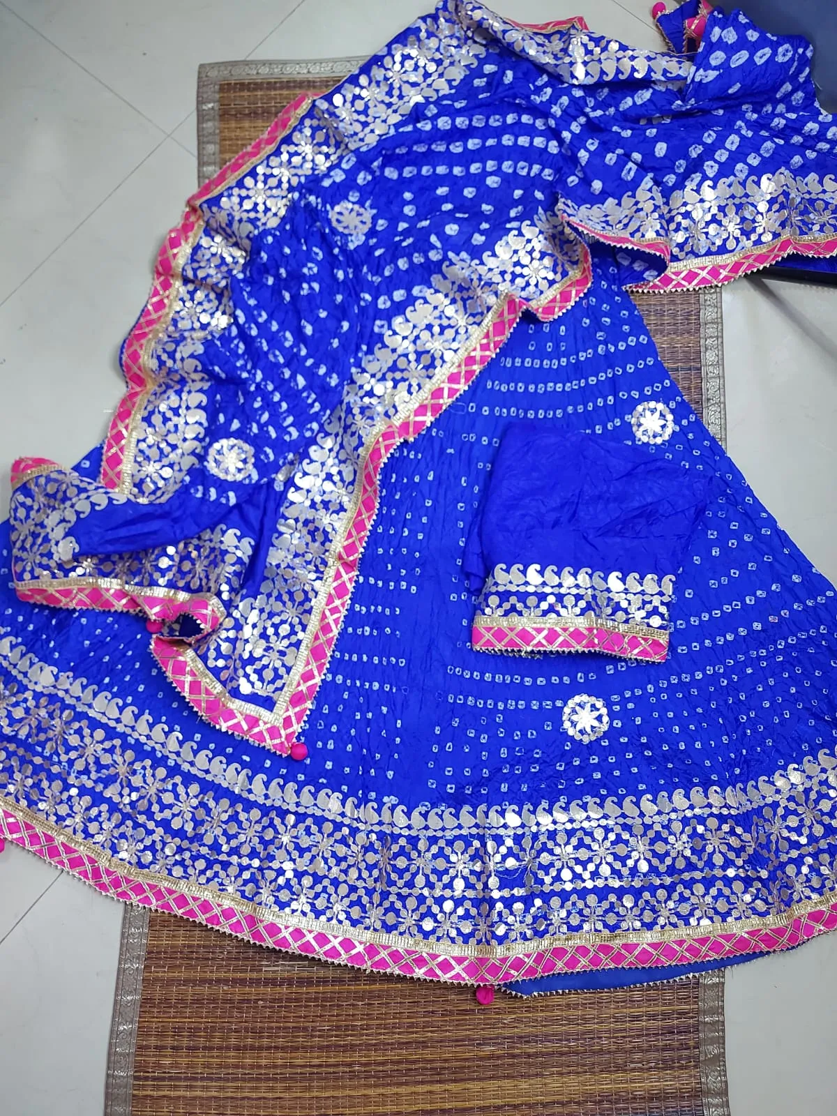 Blue Bandhej Lehenga Chunni