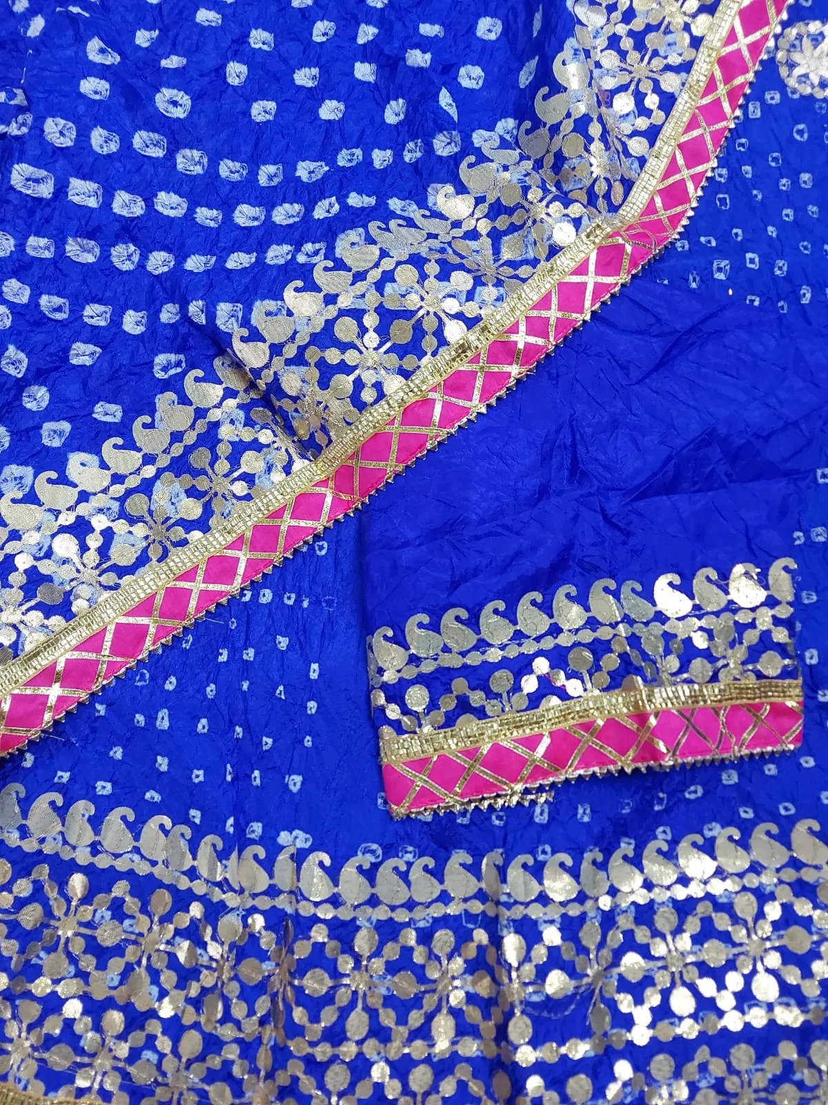 Blue Bandhej Lehenga Chunni