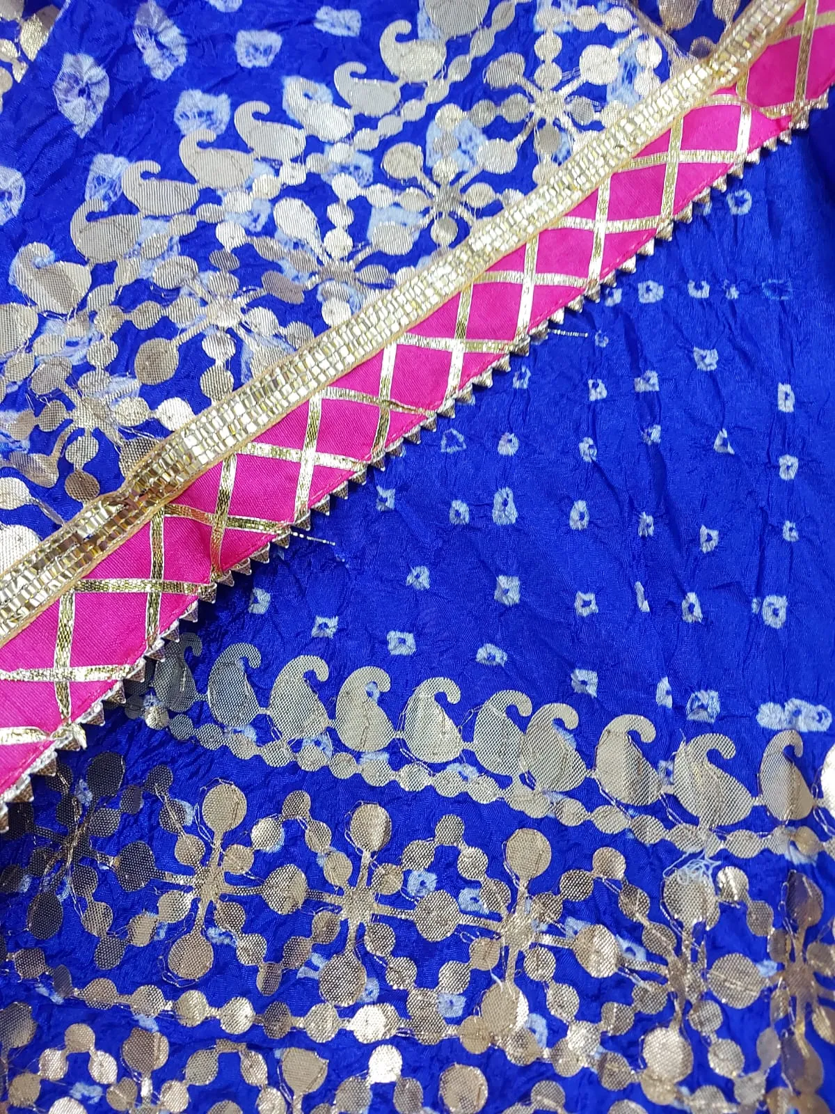 Blue Bandhej Lehenga Chunni