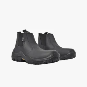 Bronx Mens Vibram Chelsea Steel Toe Boot Black