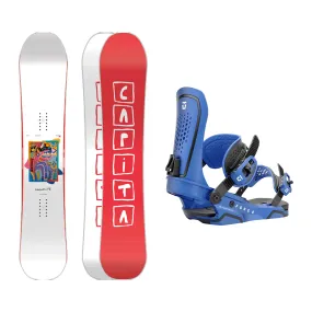 Capita Men's Aeronaut Snowboard 2025   Union Men's Force Snowboard Bindings (Metallic Blue) Package