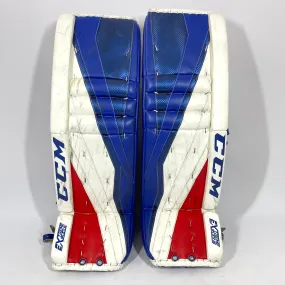 CCM Extreme Flex III - Used NCAA Pro Stock Senior Goalie Pads (White/Blue/Red)