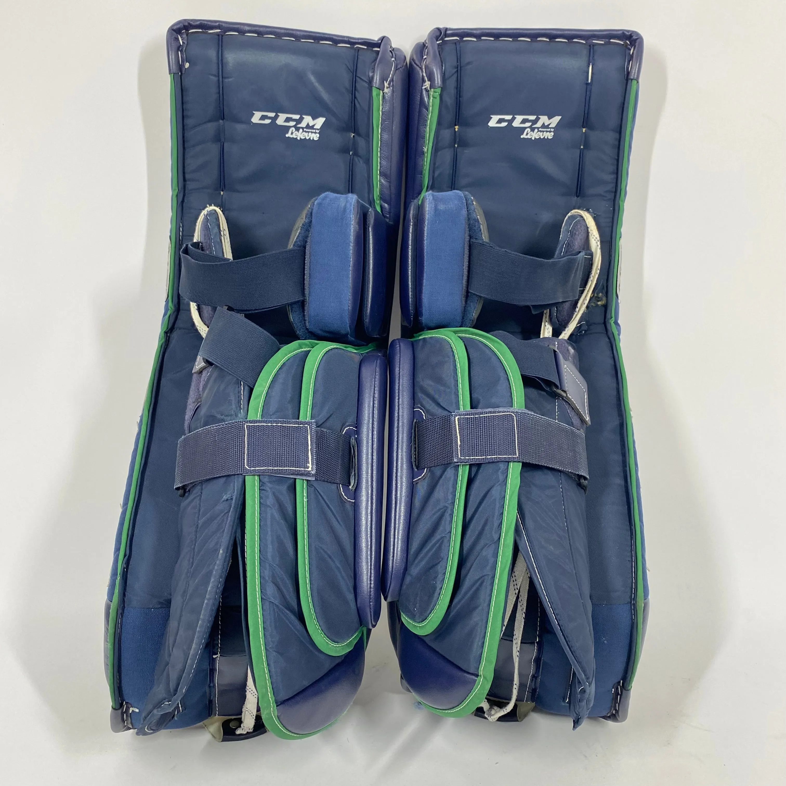 CCM Premier II - Used Pro Stock Senior Goalie Pads (Navy/Gold)