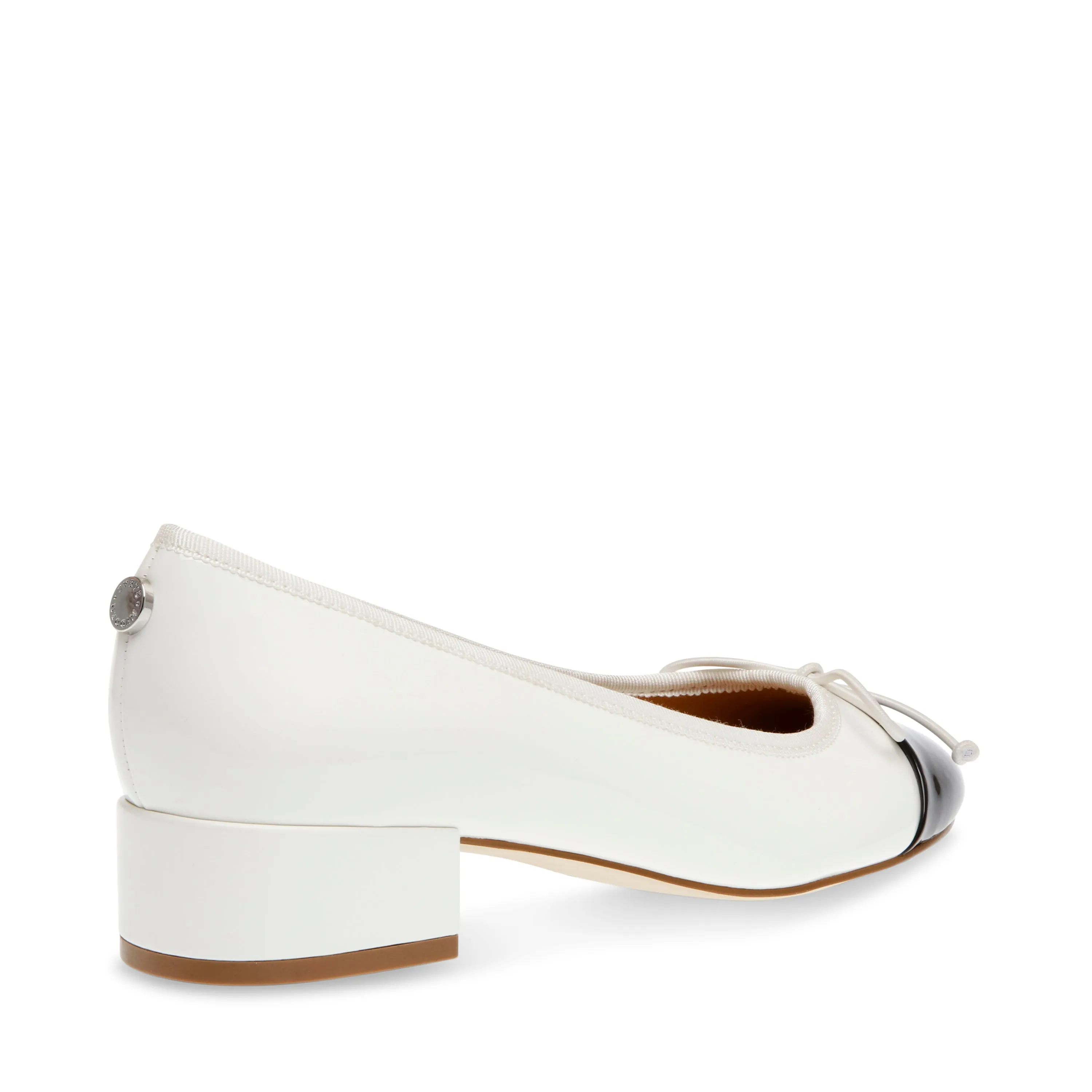 Cherish-C Flat Shoe COCONUT MILK/BLACK PATENT