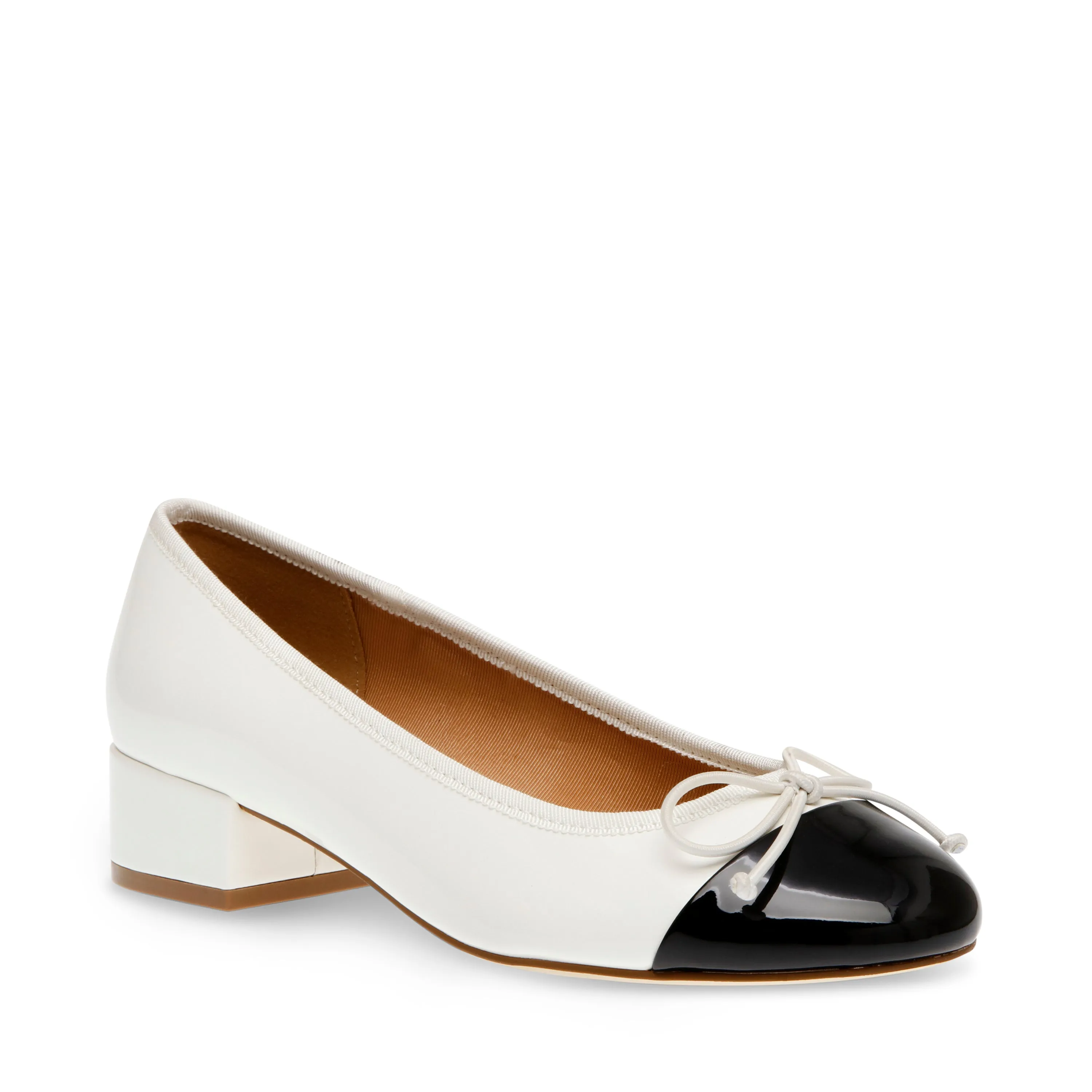 Cherish-C Flat Shoe COCONUT MILK/BLACK PATENT