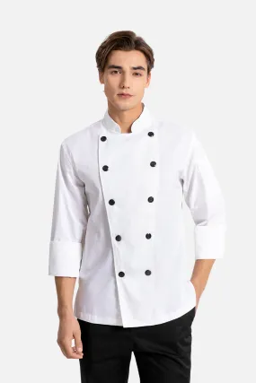 Classic Black Buttons Chef Jacket, Long Sleeve