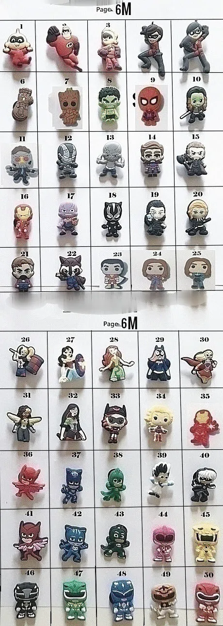 Clearance Shoe charms-cartoon and movie themed, random, incredibles, rangers, pj