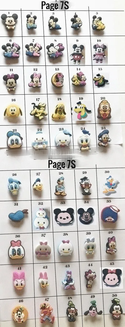 Clearance Shoe charms cartoon and movie themed, random, mice, duck