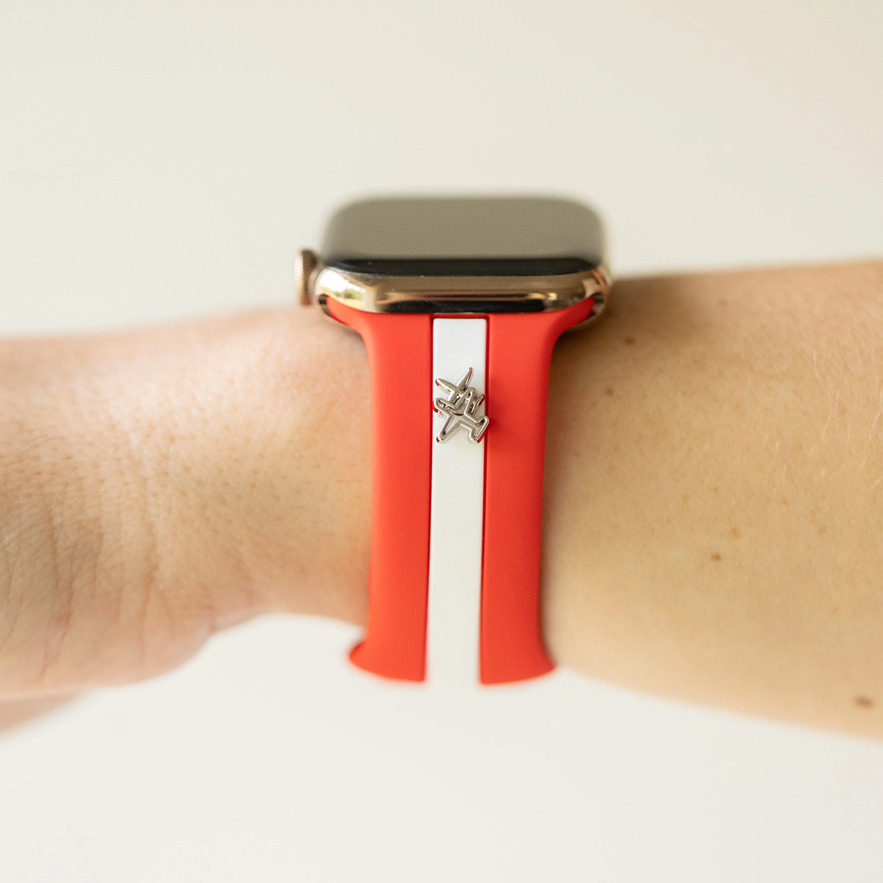 Come Fly With Me✈️ Red & White Smart Watch Band