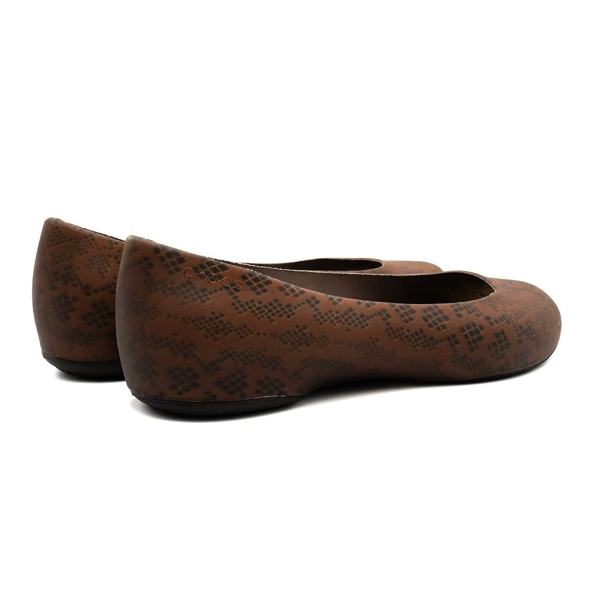 Crocs Thermalucent Snake Print Ballerinas Pvc Brown Colour For Women