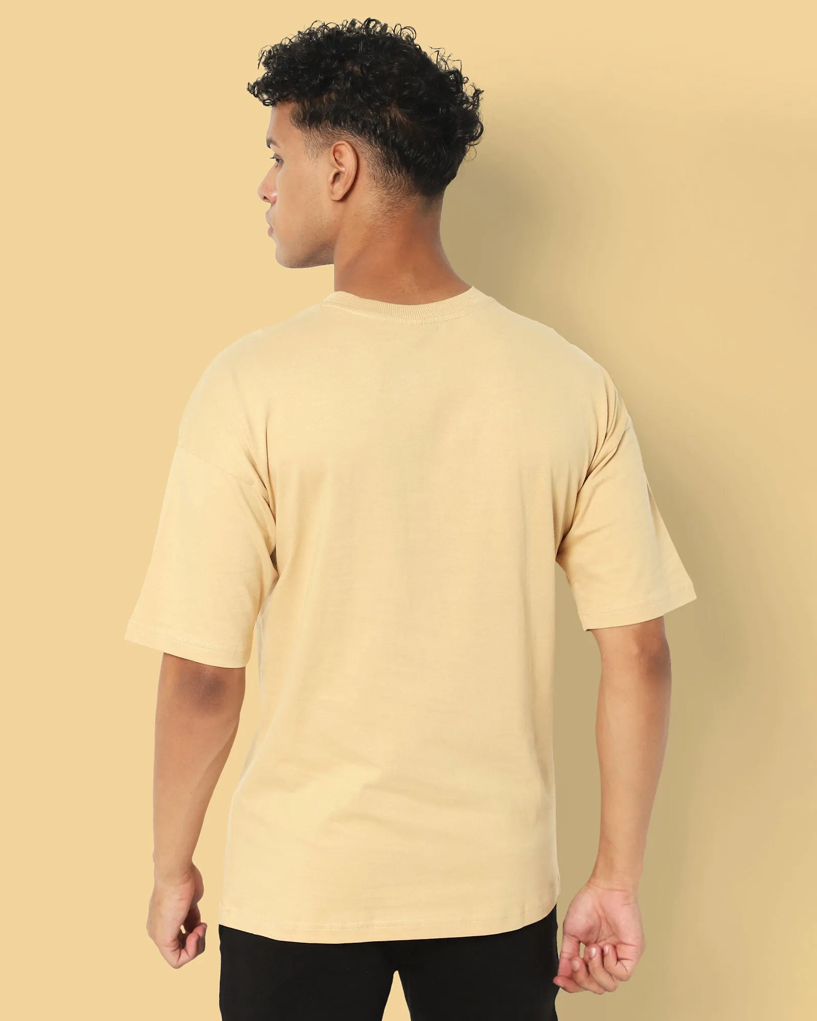 Drop Shoulder HW Crew Tee: Butterscotch