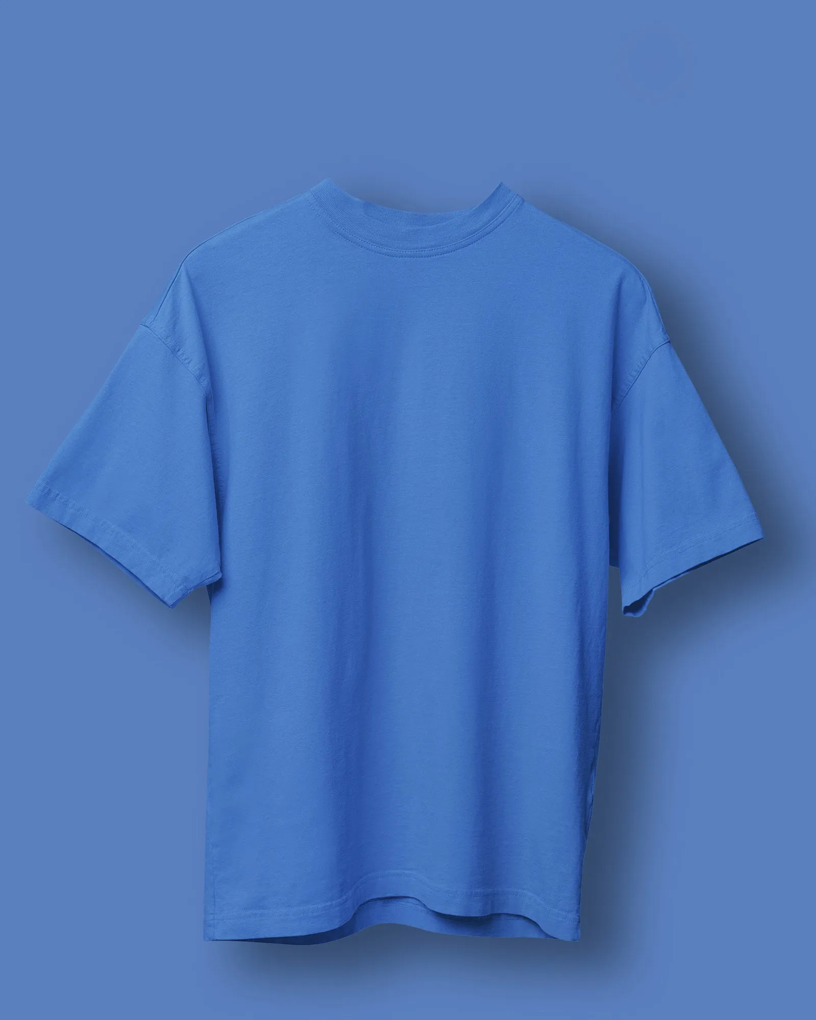 Drop Shoulder HW Crew Tee: Cerulean