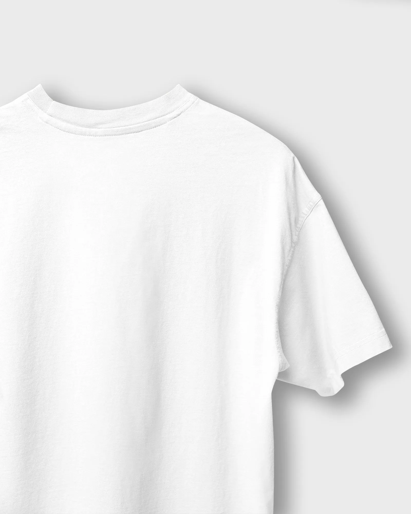 Drop Shoulder HW Crew Tee: White