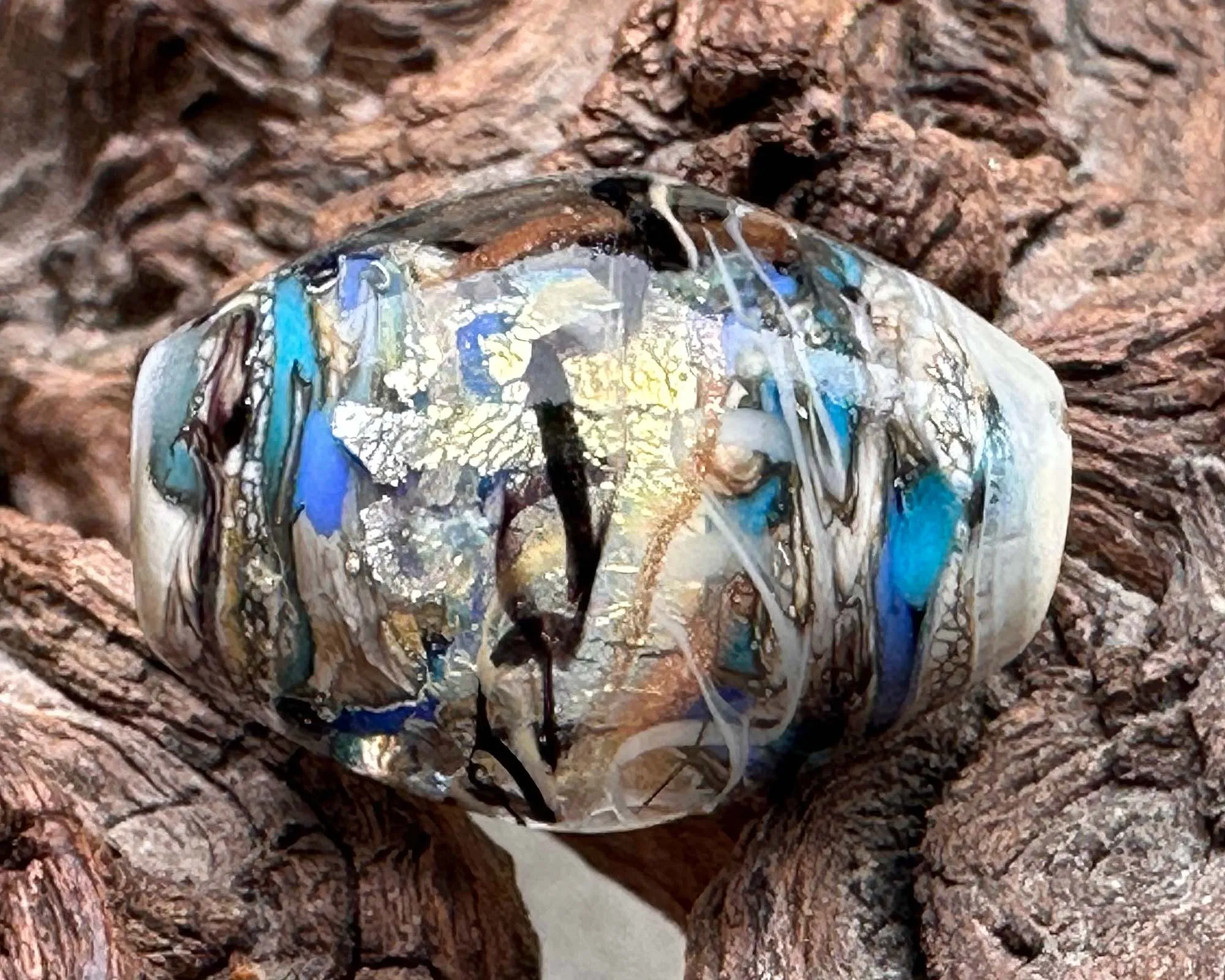 Eclectic Blue Lampwork Focal Bead SRA