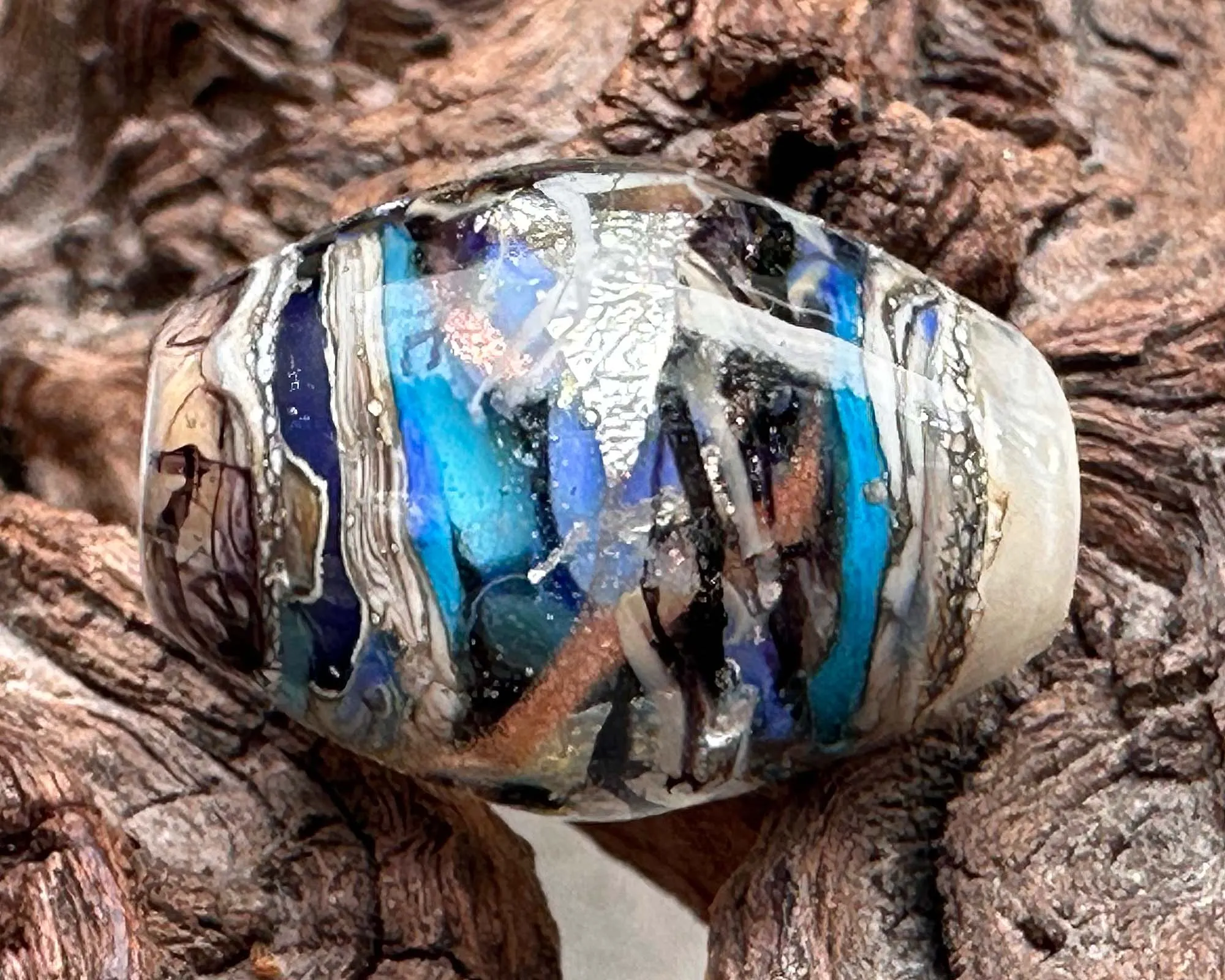 Eclectic Blue Lampwork Focal Bead SRA