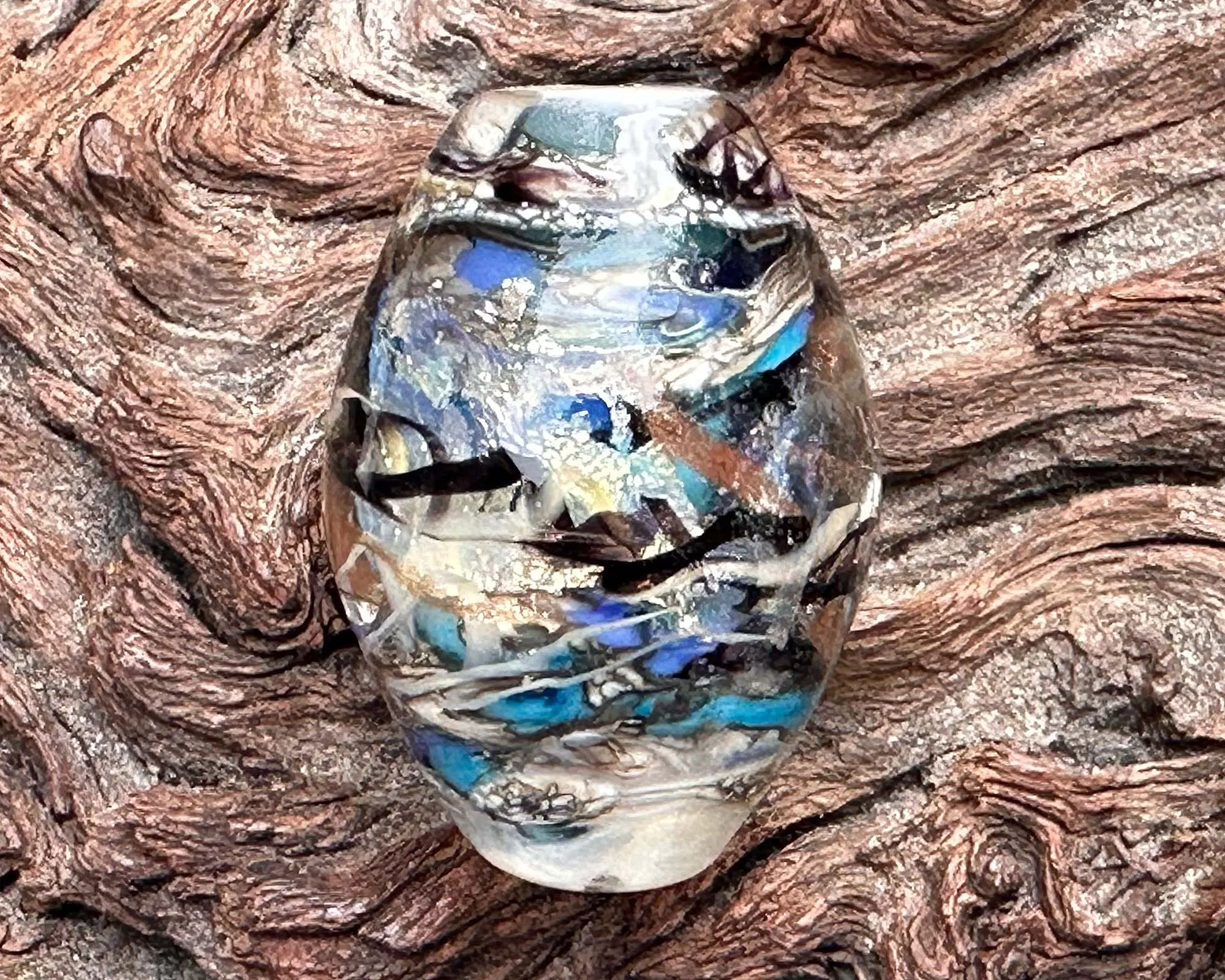 Eclectic Blue Lampwork Focal Bead SRA