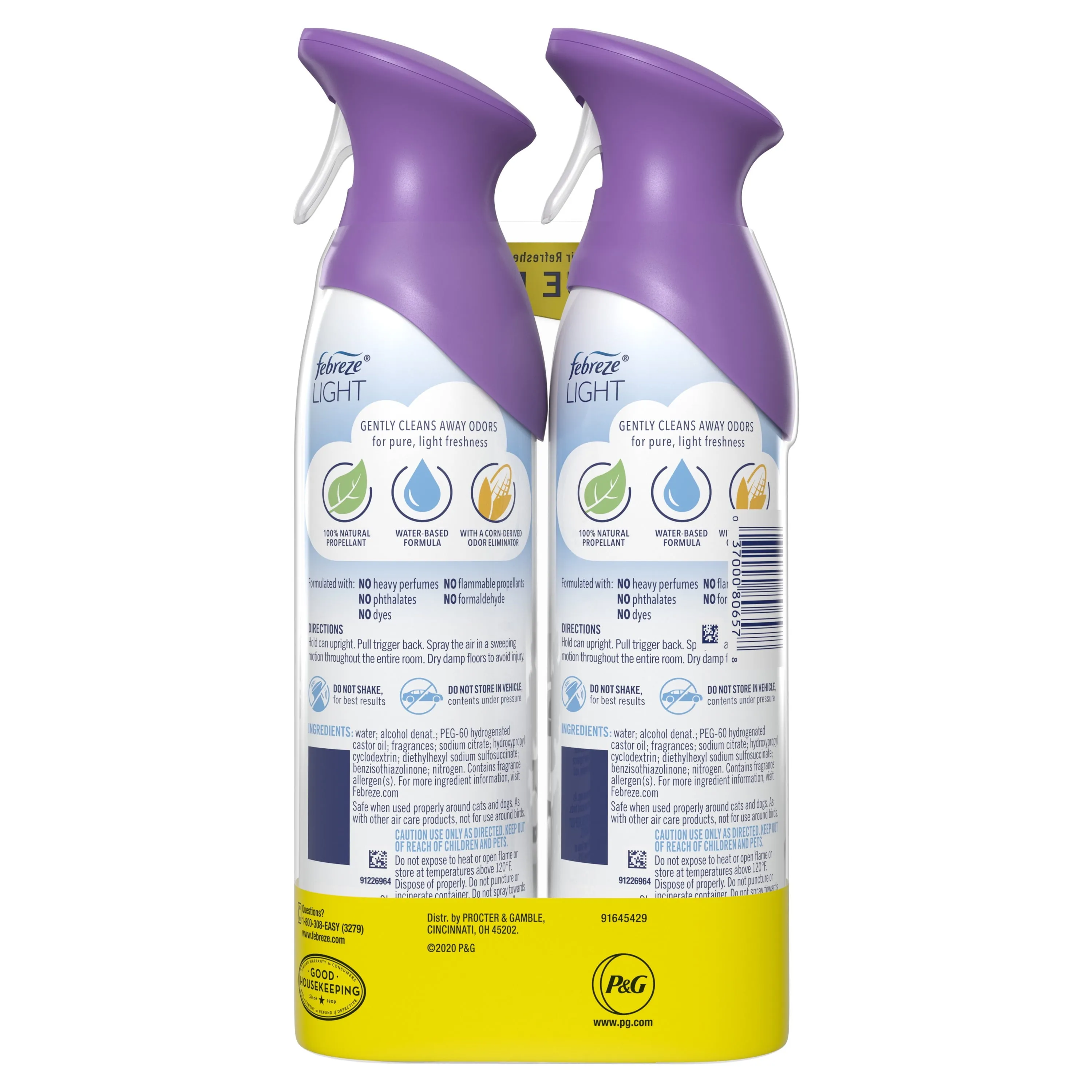 Febreze Light Odor-Fighting Air Freshener, Lavender, 8.8 oz, 2 Count