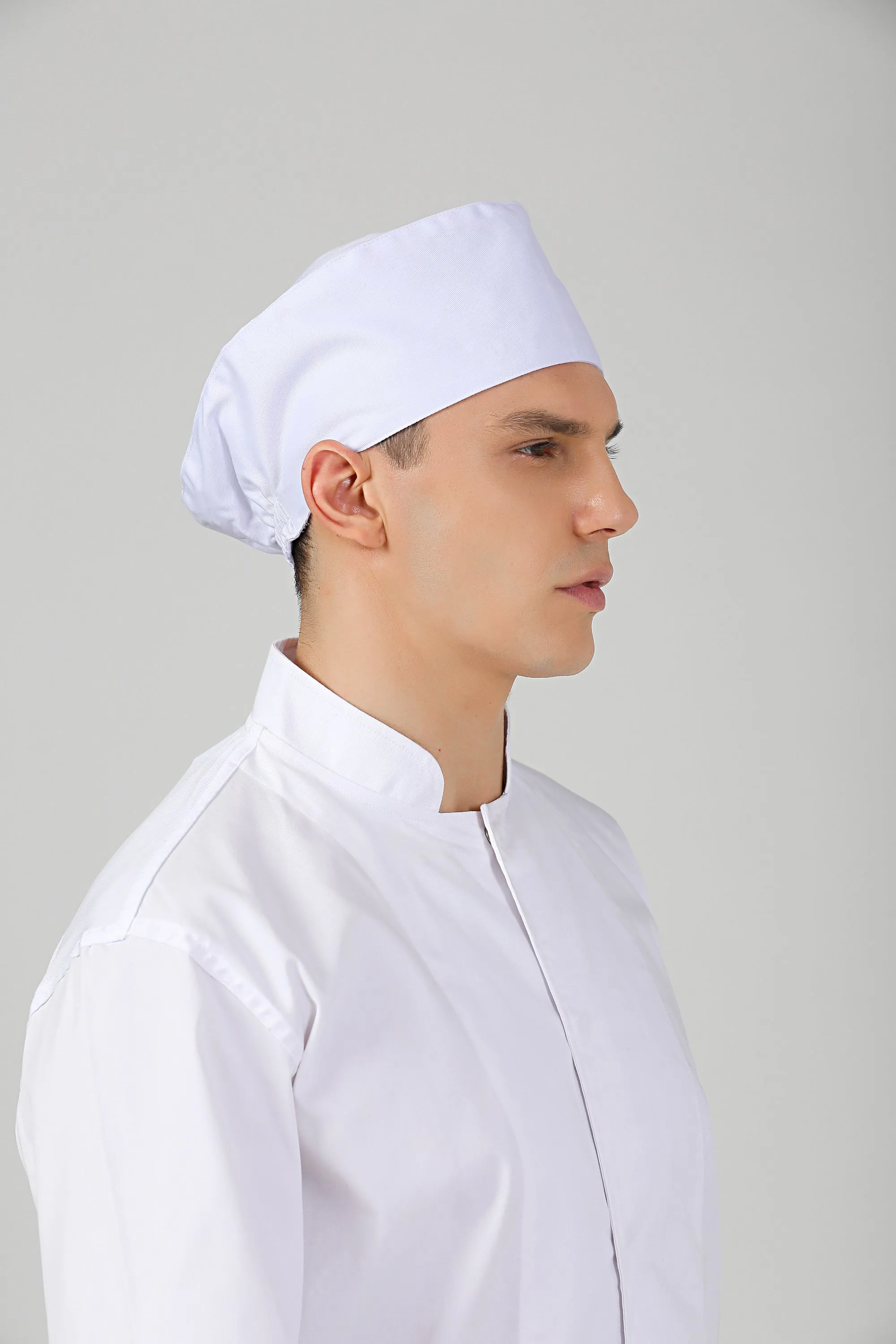 Freesia White Chef Beanie, No Vent