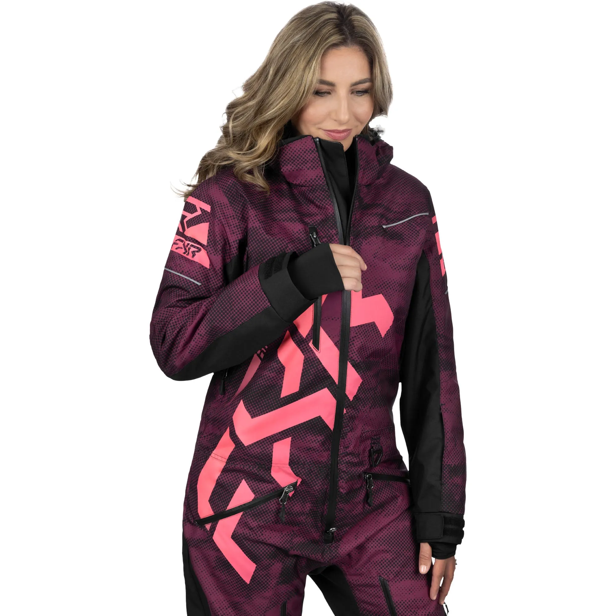 FXR CX F.A.S.T. Insulated Snowmobile Monosuit Merlot Haze/Melon