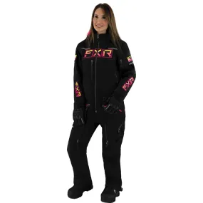 FXR Womens Maverick Lite Snowmobile Monosuit Black/Neon Fusion