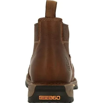 Georgia Boot Men's Athens 360 Brown Waterproof Steel Toe Chelsea Boots GB00440