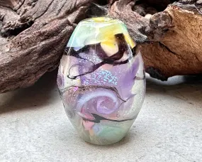 Green & Purple Dichroic Lampwork Focal Bead SRA