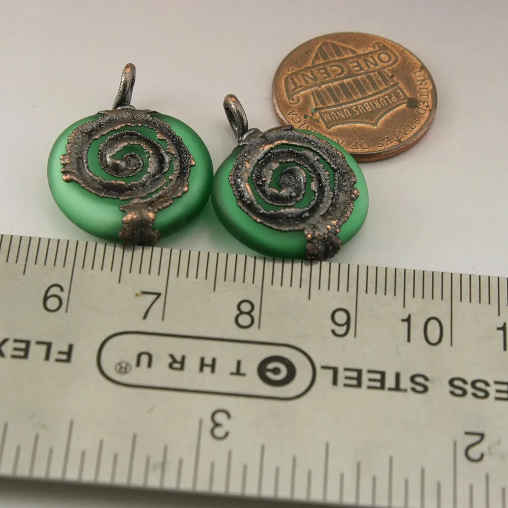 Green Lentils with Spiral Copper Electroforming