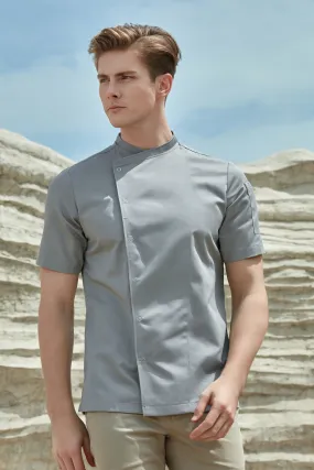 Harley Grey Chef Jacket, Short Sleeve