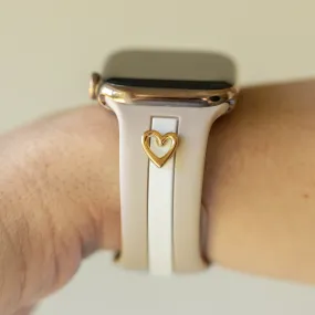 Heart to Love ♡ Nude Sand & White Smart Watch Band