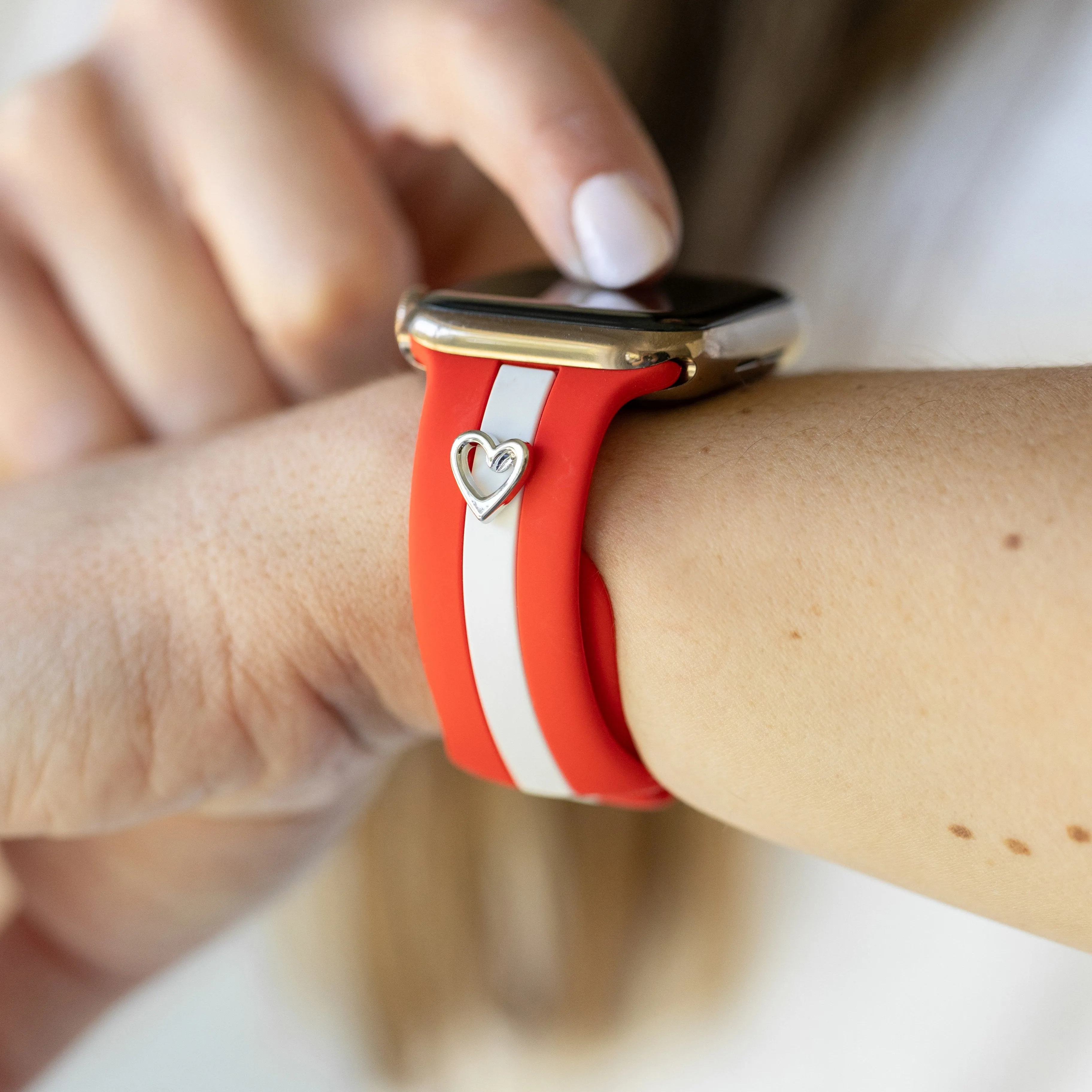 Heart to Love ♡ Red & White Smart Watch Band