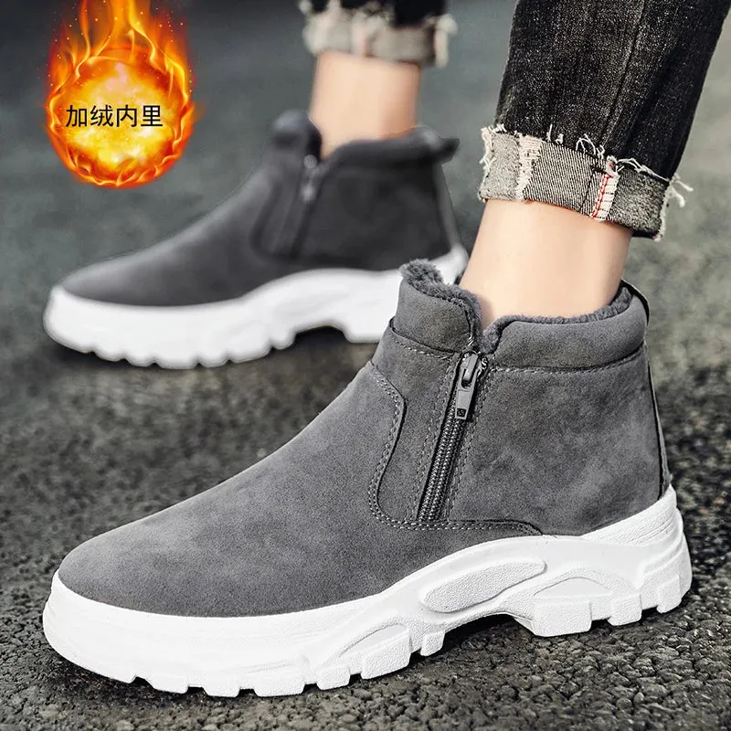 Hnzxzm Snow Men Boots Unisex Winter Shoes Outdoor Shoes For Men Male Shoe Waterproof Men's Boots Ankle Boots Work Padded Velvet Shoes