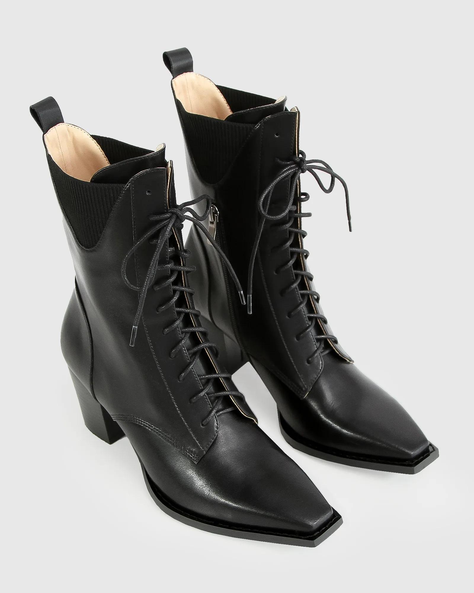 Jumping Ship Laced Boot - Black