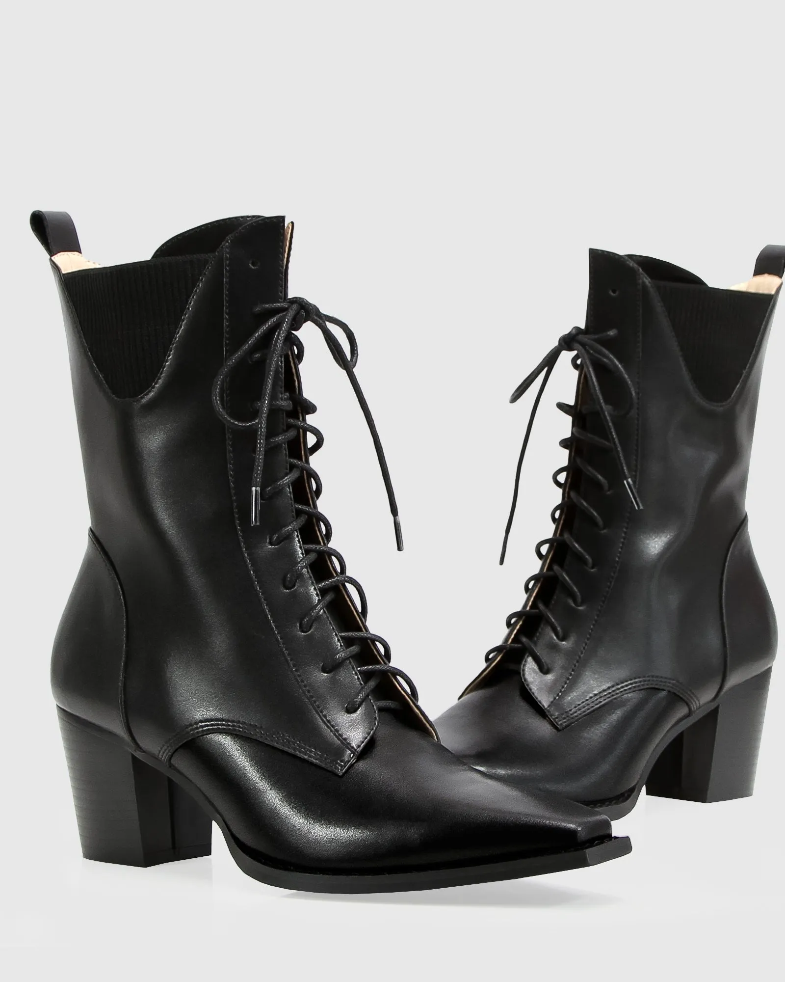 Jumping Ship Laced Boot - Black